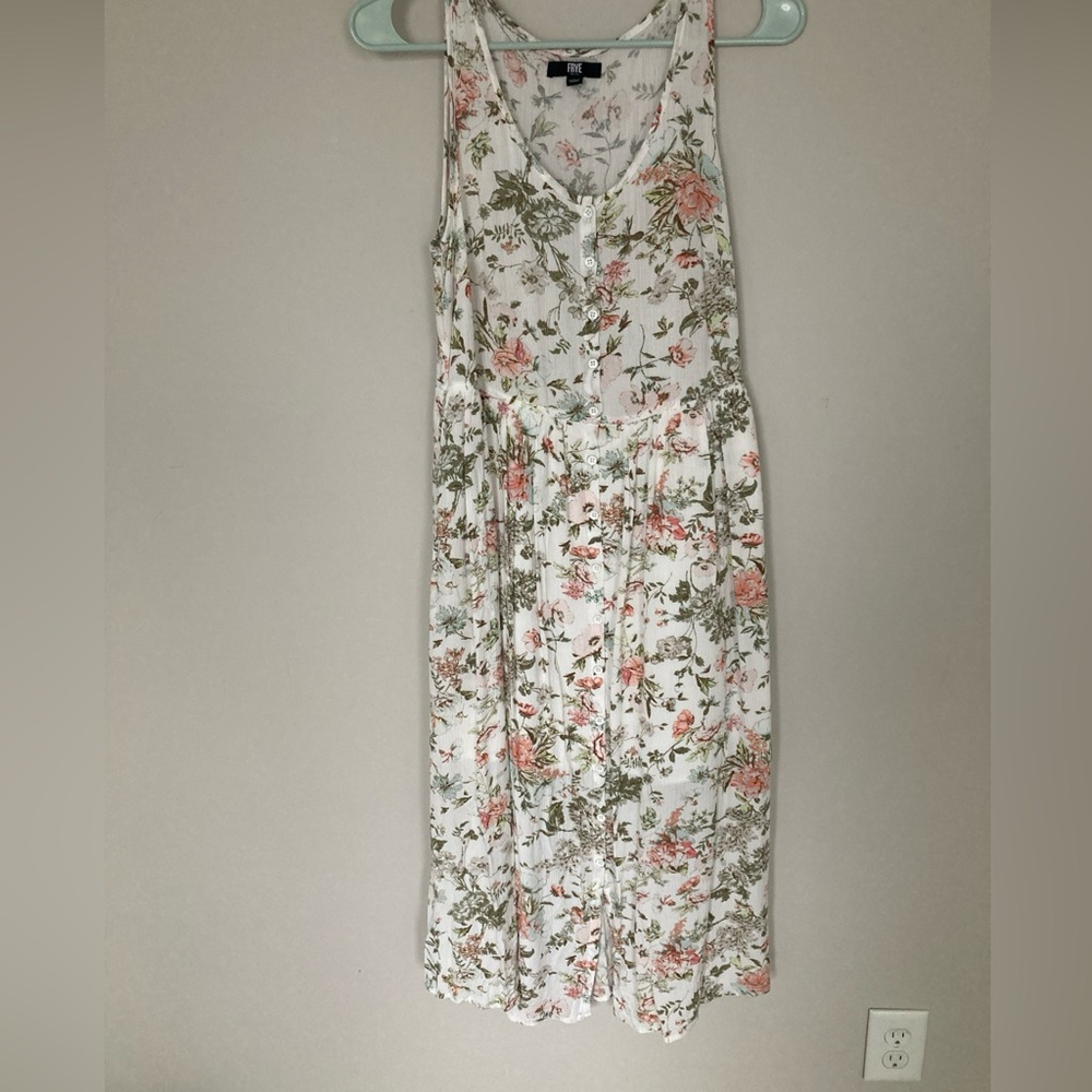 Frye Women's Maxi Dress Sleeveless Button Front Floral Cottage Core Fairy S